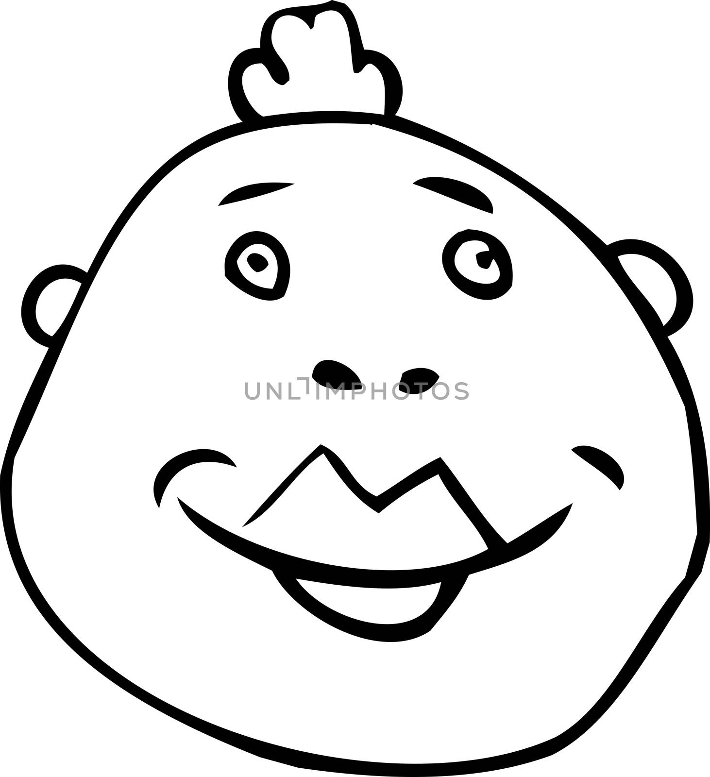 Outlined avatar of cheerful man with mohawk
