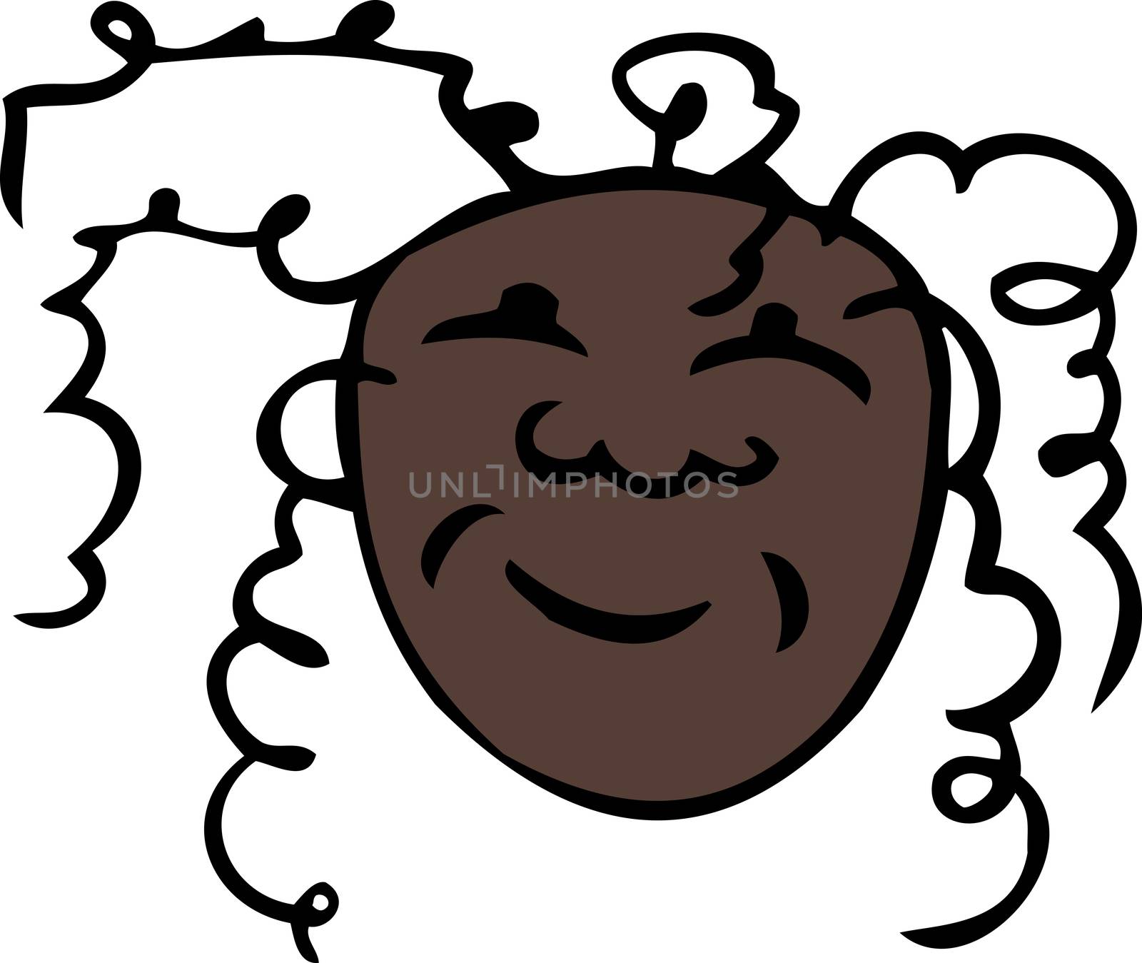 Isolated icon cartoon of cheerful person with dreadlocks