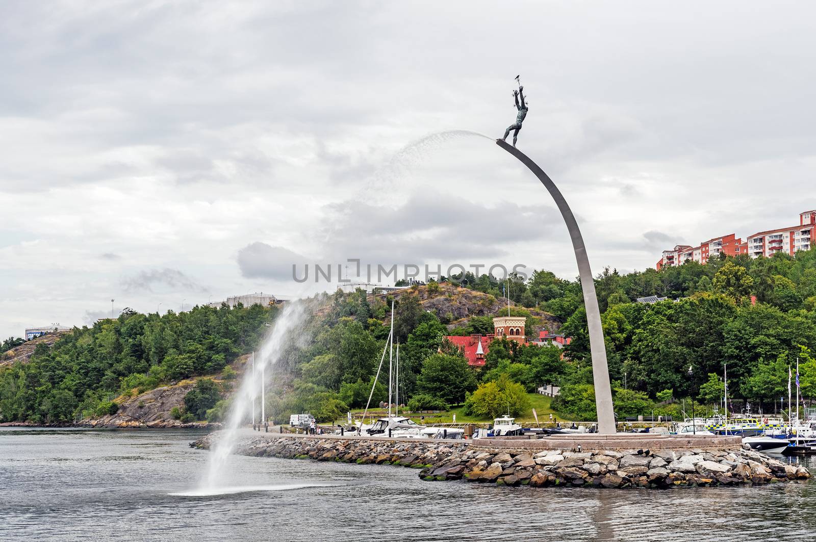 The famous sculpture God our Father on the Rainbow at Nacka Strand. Designed by Carl Milles (1875-1955) in 1946 as a tribute for peace and founding the United Nations.