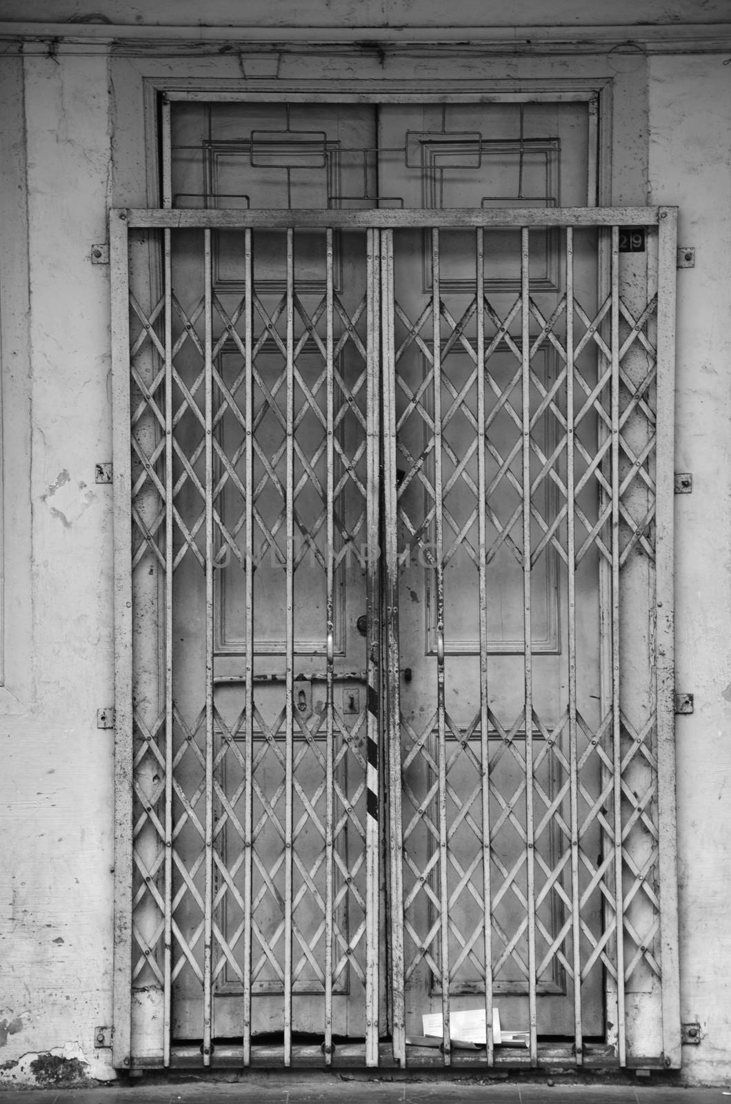 The pattern of Steel stretch door in Little India, Singapore.