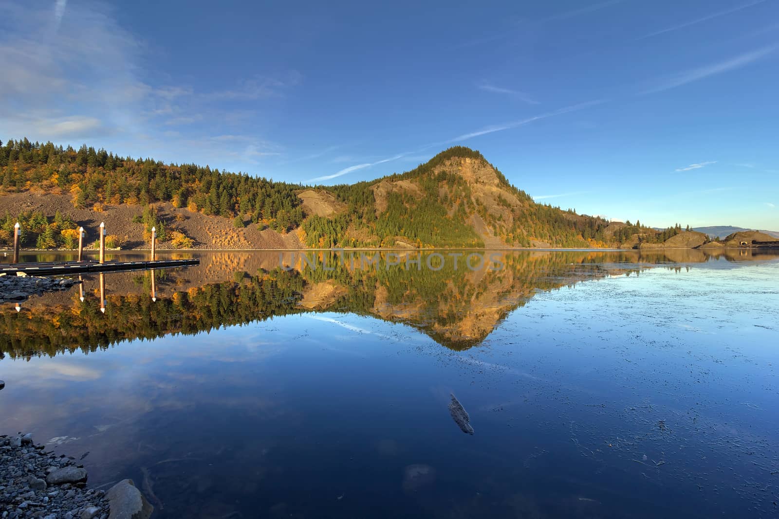 Reflection of Fall Colors at Drano Lake in Washington State