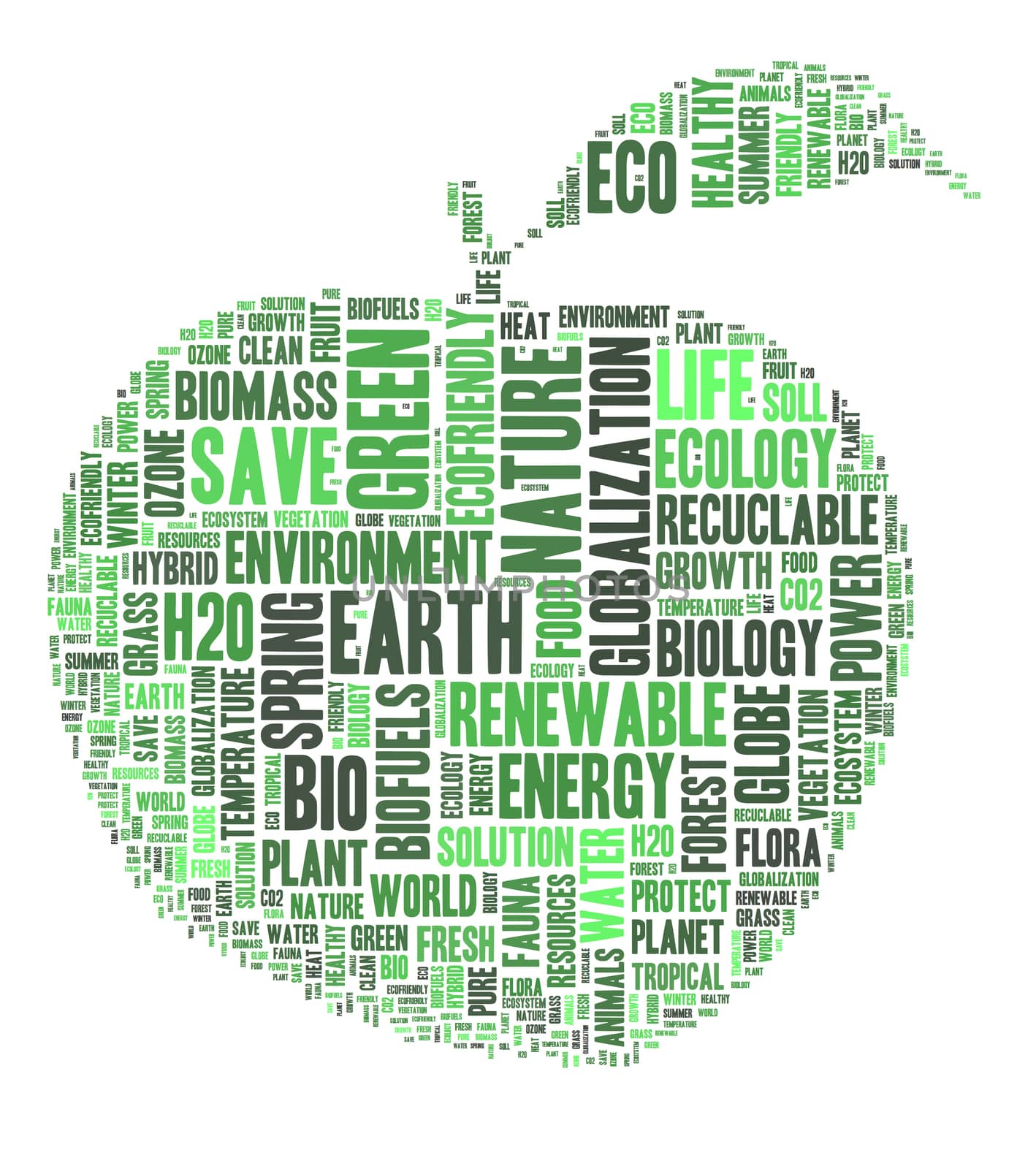 Green earth illustration word cloud concept