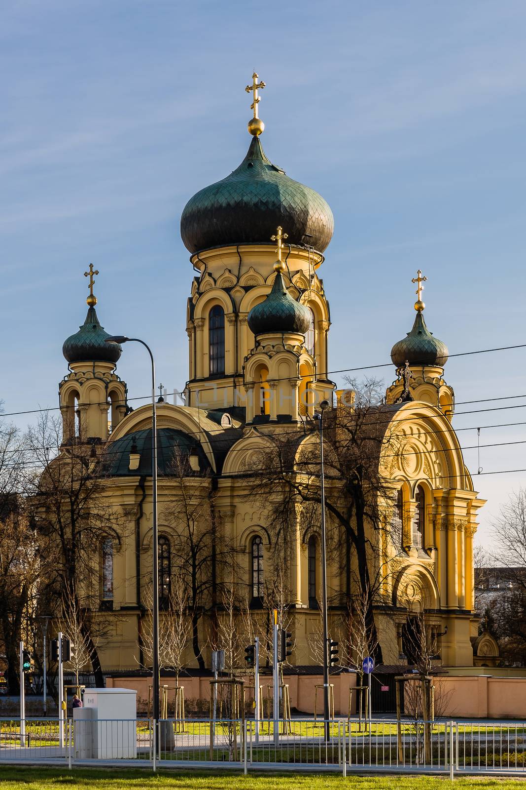 The Metropolitan Council of the Holy Equal to the Apostles of Mary Magdalene in Warsaw. Cathedral built in 1869 on a Greek cross is the main Polish Orthodox Church in Poland.