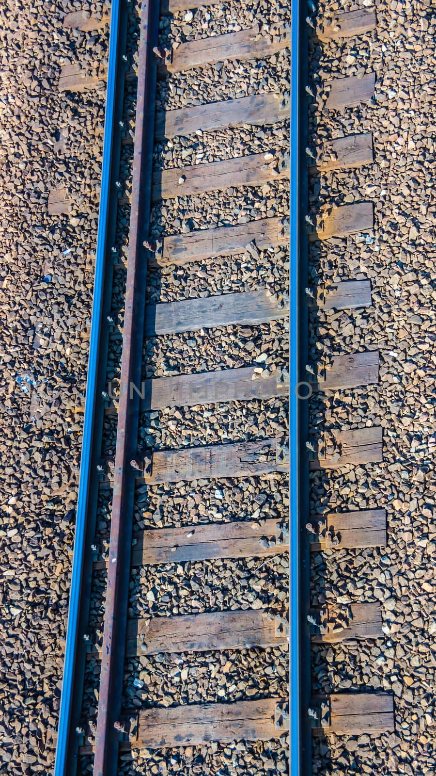 The railroad track.