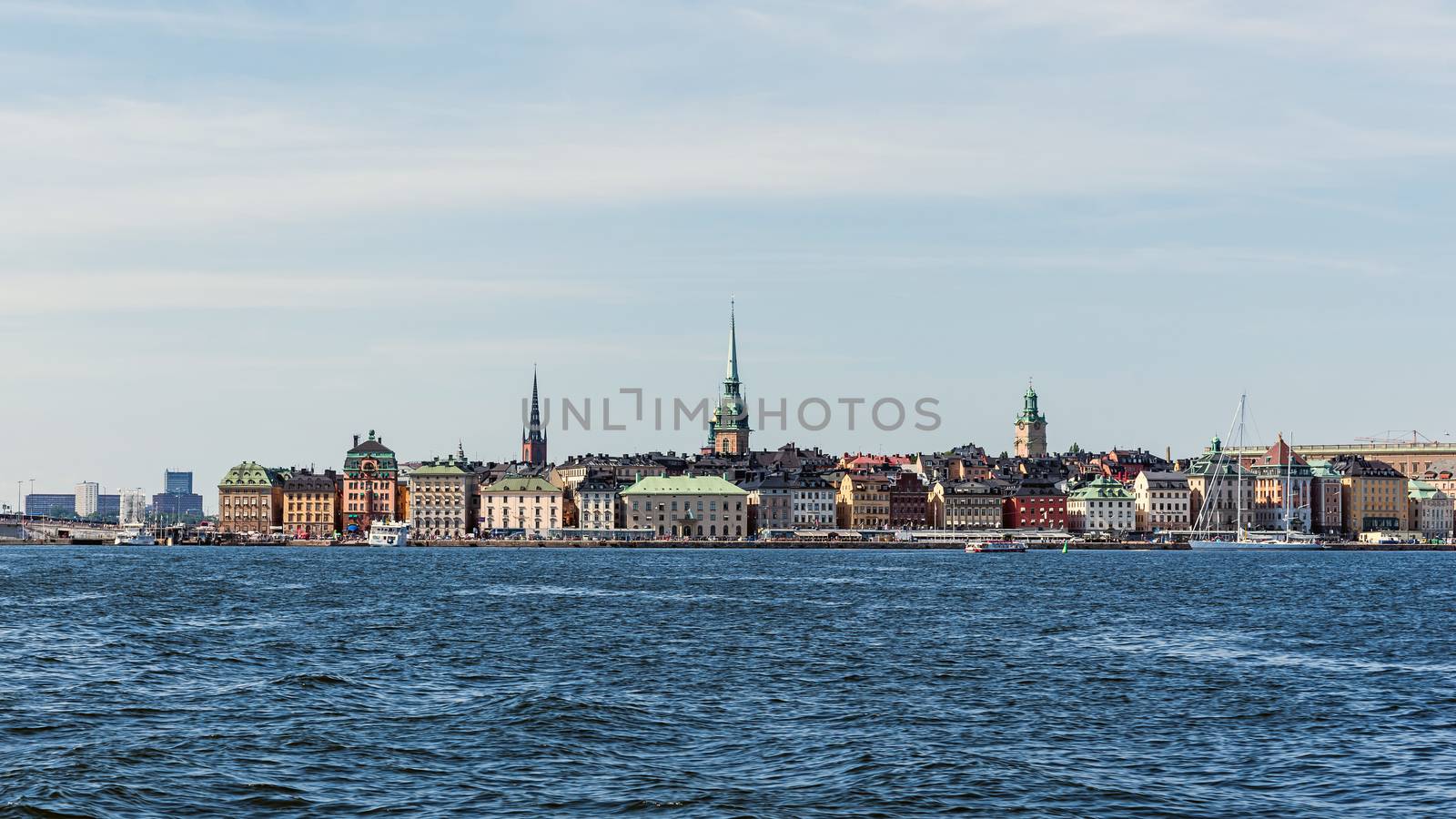 Overall view on Gamla stan (The Old Town) in Stockholm. The town dates back to the 13th century and is the main attraction of the city with a rich collection of medieval architecture.