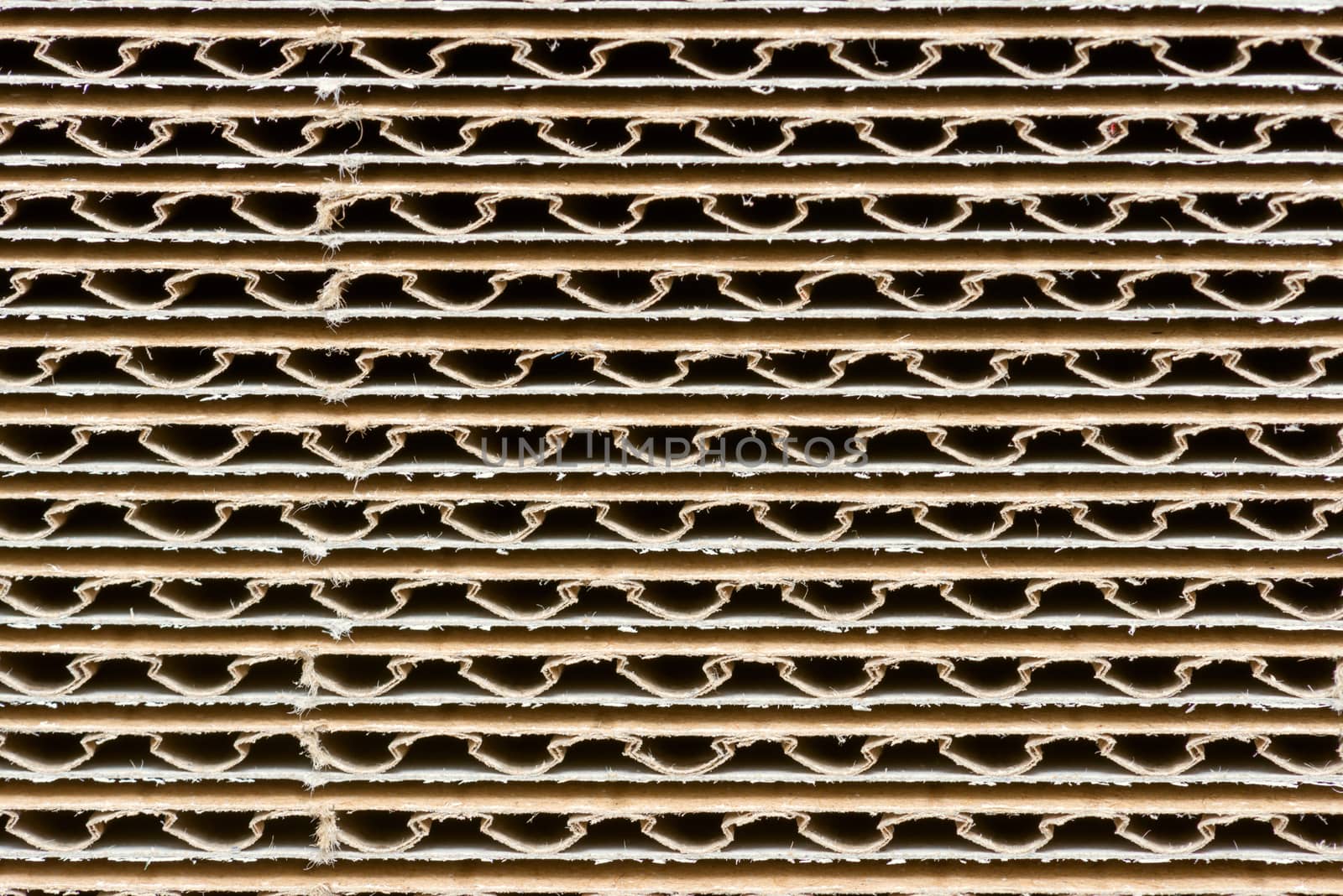 Stack of corrugated cardboard in a large pile