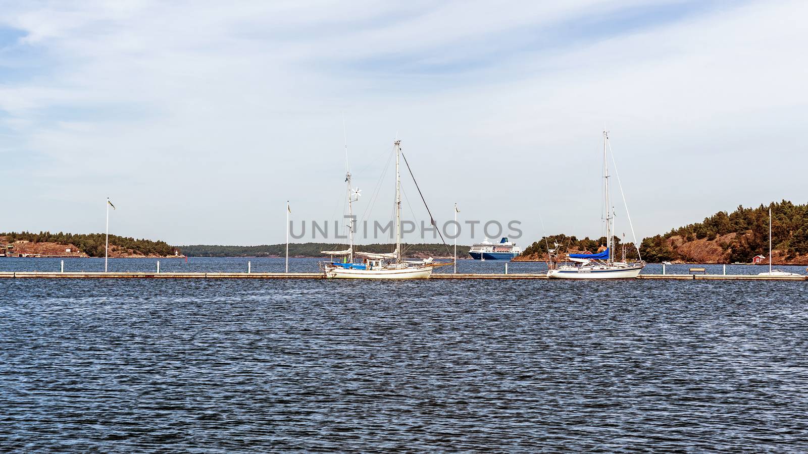 Landscape near Nynashamn, a big center for ferry transport offering services to Gotland, Poland and Russia. The city is also a well-known place of sailing events.
