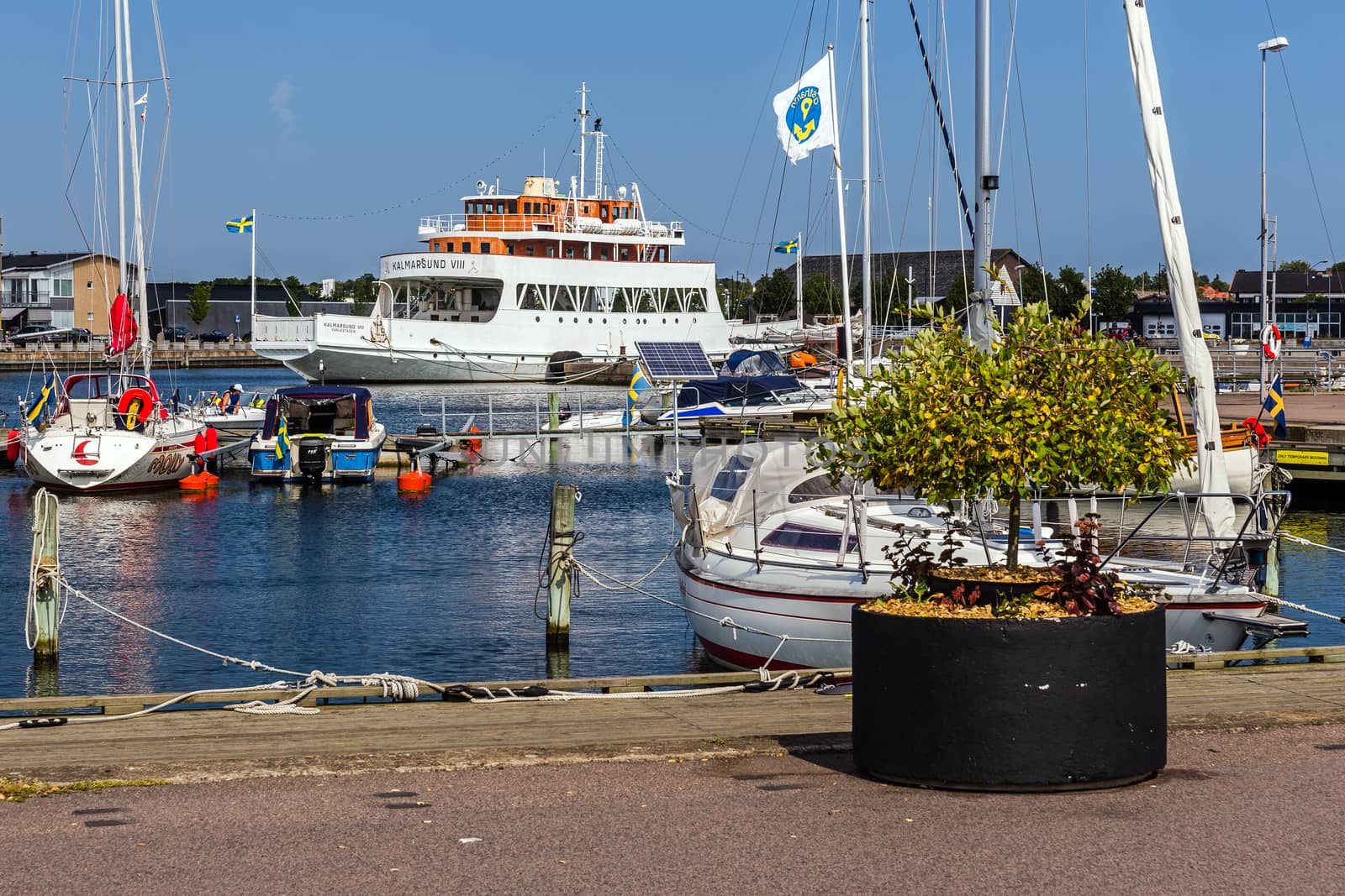 Scenes from the marina in Farjestaden (ferry city) on the Oland island. City is named after the ferries that used to be the only connection to the mainland.