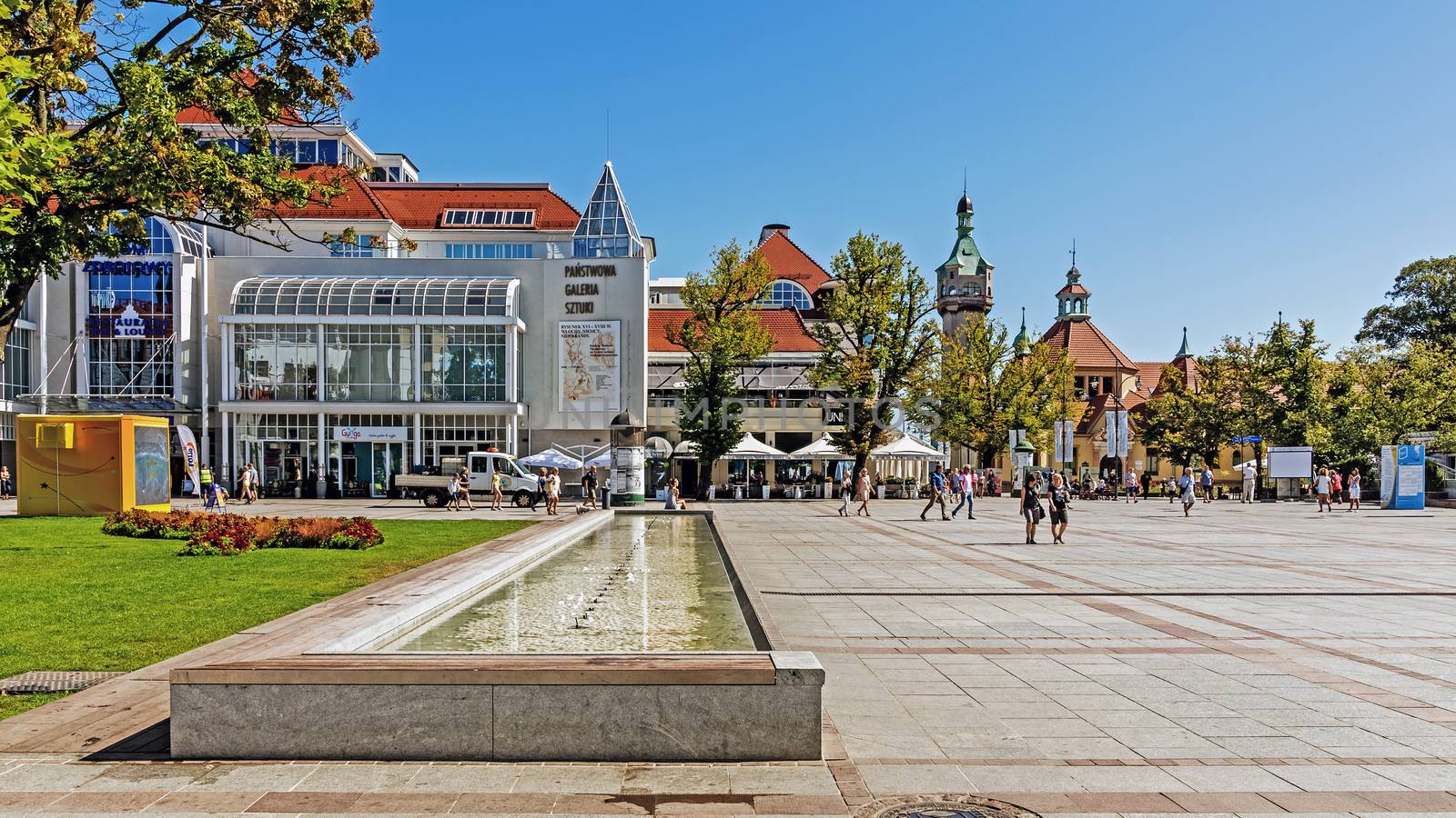 Scenes from the main promenade in Sopot. The city is a major health-spa and tourist resort destination in Poland with the longest wooden pier in Europe at 515.5 meters.