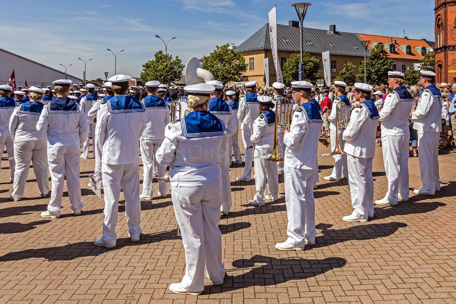 Royal Swedish Navy Cadet Band performs in Ystad during Nordic Cadet Meeting (NOCA), annual event arranged by naval warfare academies of Sweden, Norway, Denmark and Finland.
