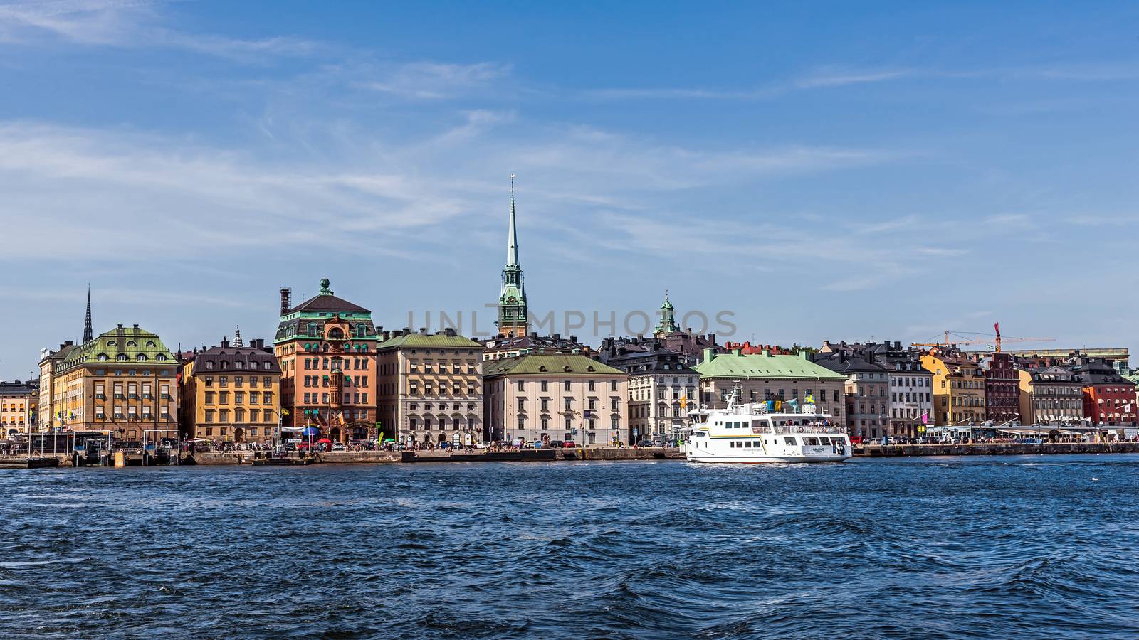 View on Gamla stan (The Old Town) in Stockholm. The town dates back to the 13th century and is the main attraction of the city with a rich collection of medieval architecture.