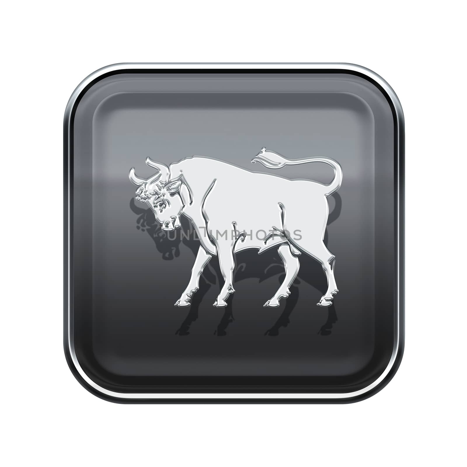 Taurus zodiac icon grey, isolated on white background by zeffss