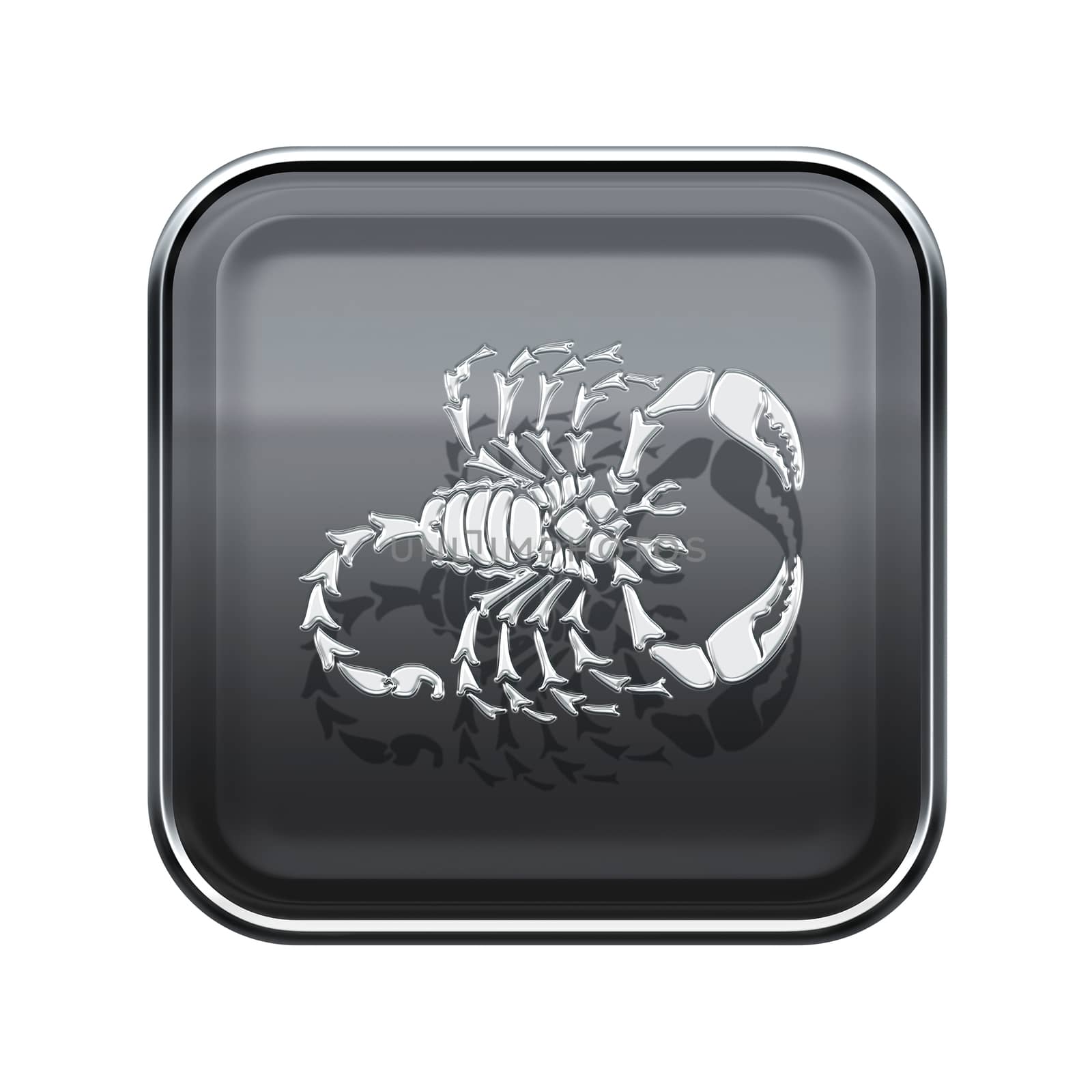 Scorpio zodiac icon grey, isolated on white background by zeffss