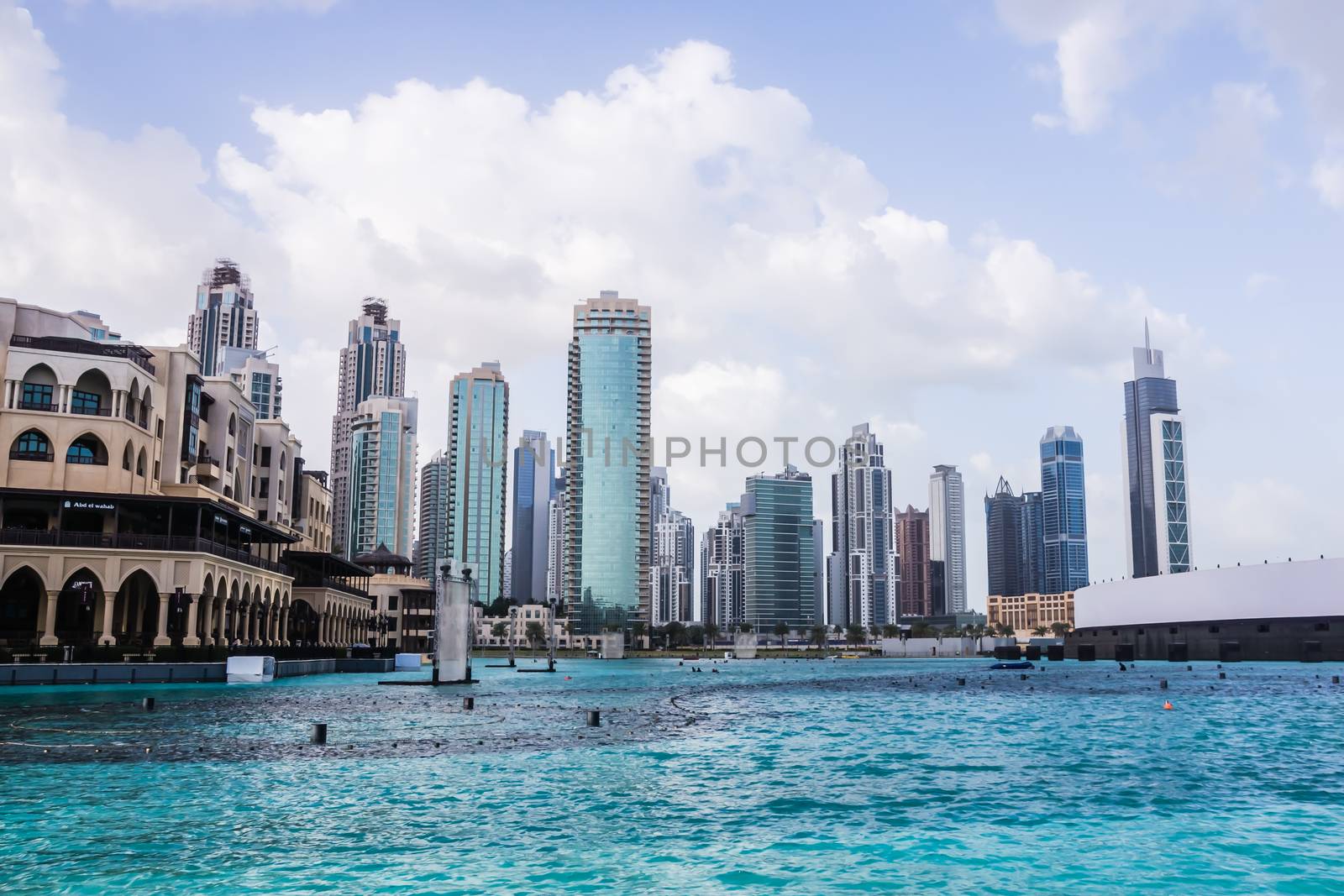 Dubai downtown skyline, taken on February 3, 2013. First on the right Millenium Tower - 21st on the list of the tallest buildings in Dubai.