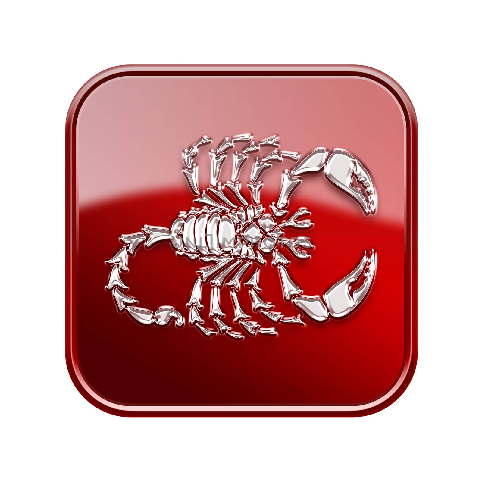 Scorpio zodiac icon red, isolated on white background by zeffss