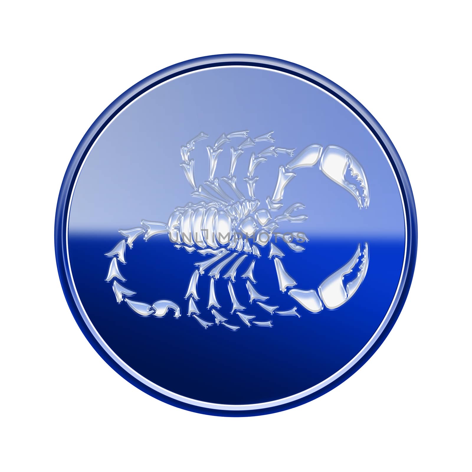 Scorpio zodiac icon blue, isolated on white background by zeffss