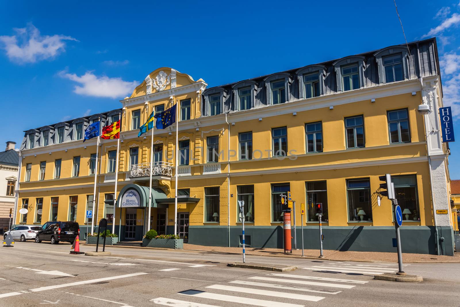 Hotel Continental in Ystad. The hotel features in the well-known series based on Henning Mankell’s novels as a favorite place of fictitious hero,  inspector Wallander.