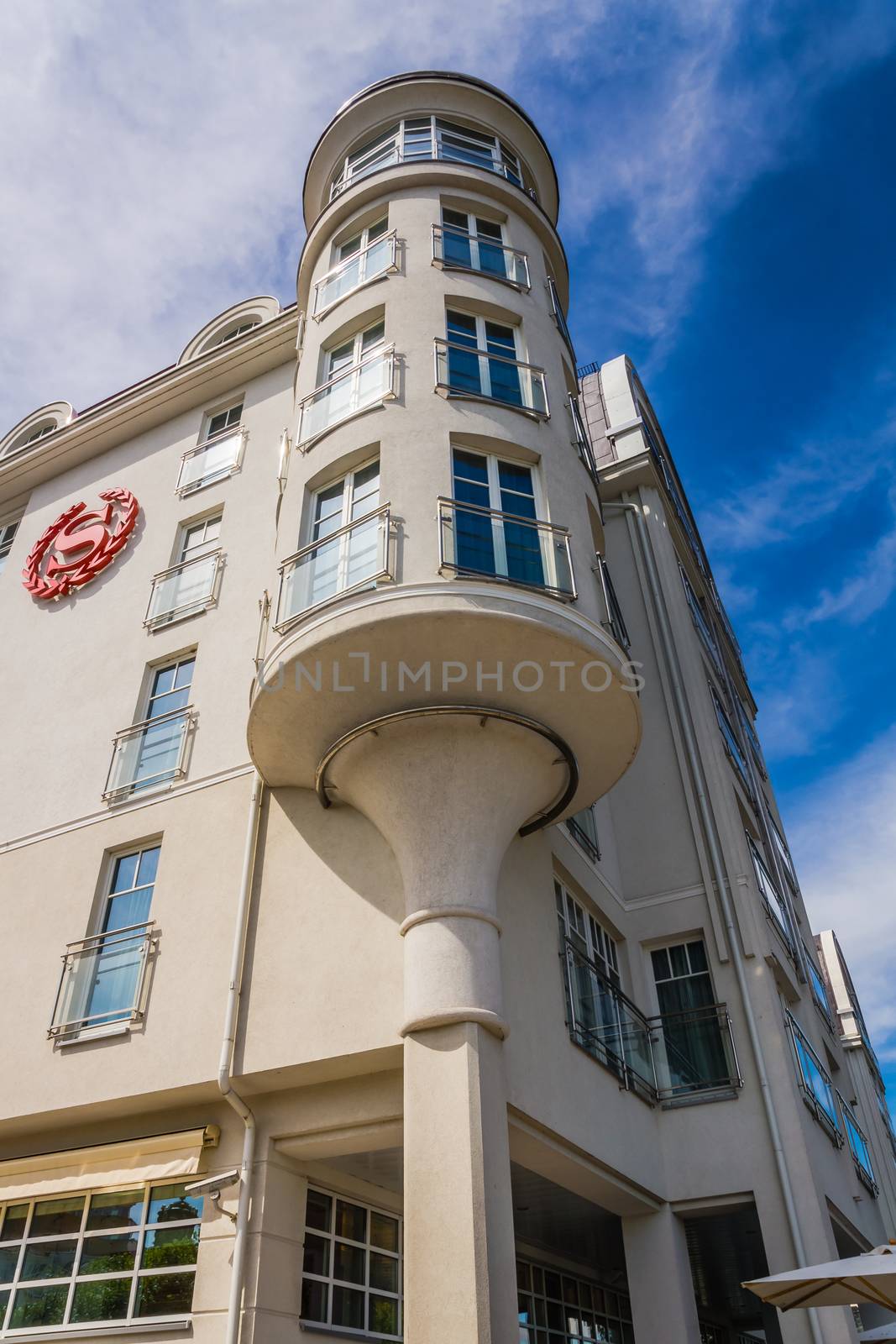 Five stars luxury Sheraton Sopot, part of the Starwood Hotels &amp; Resorts chain, built in 2008.  Modern design of the hotel refers to the local architectural tradition.