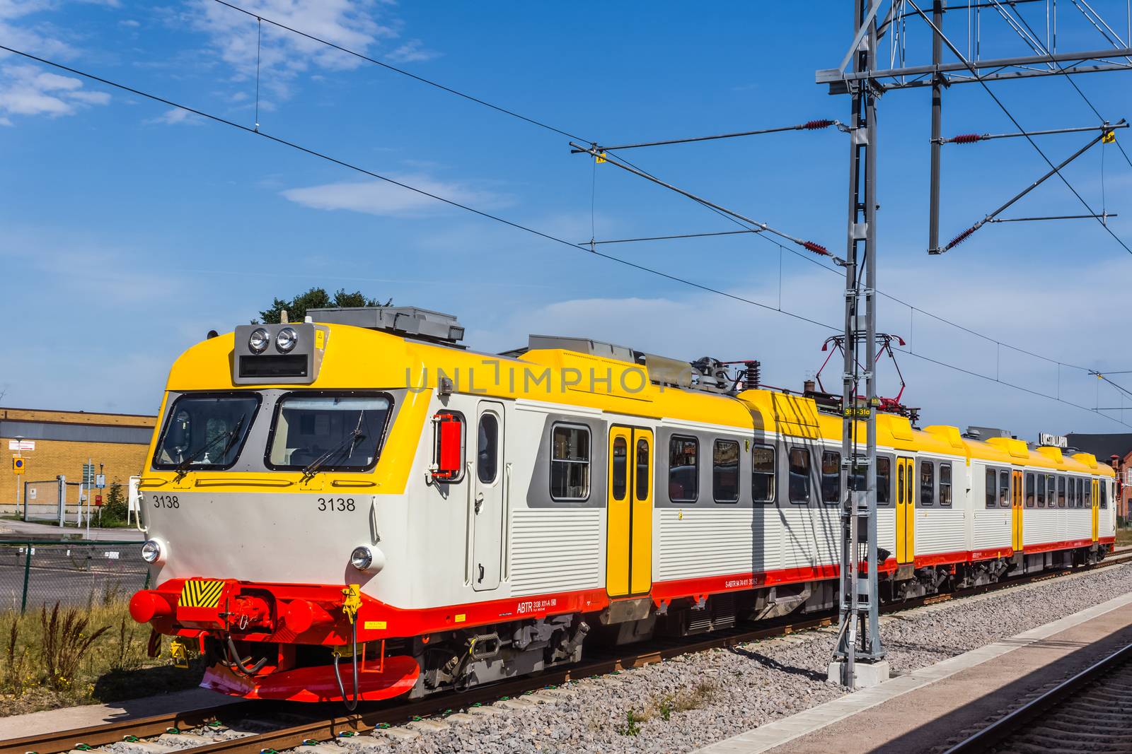 Train at the station in Karlskrona. Station provides direct links to Gothenburg, Malmo, Stockholm, Copenhagen and other cities in Sweden and Denmark.