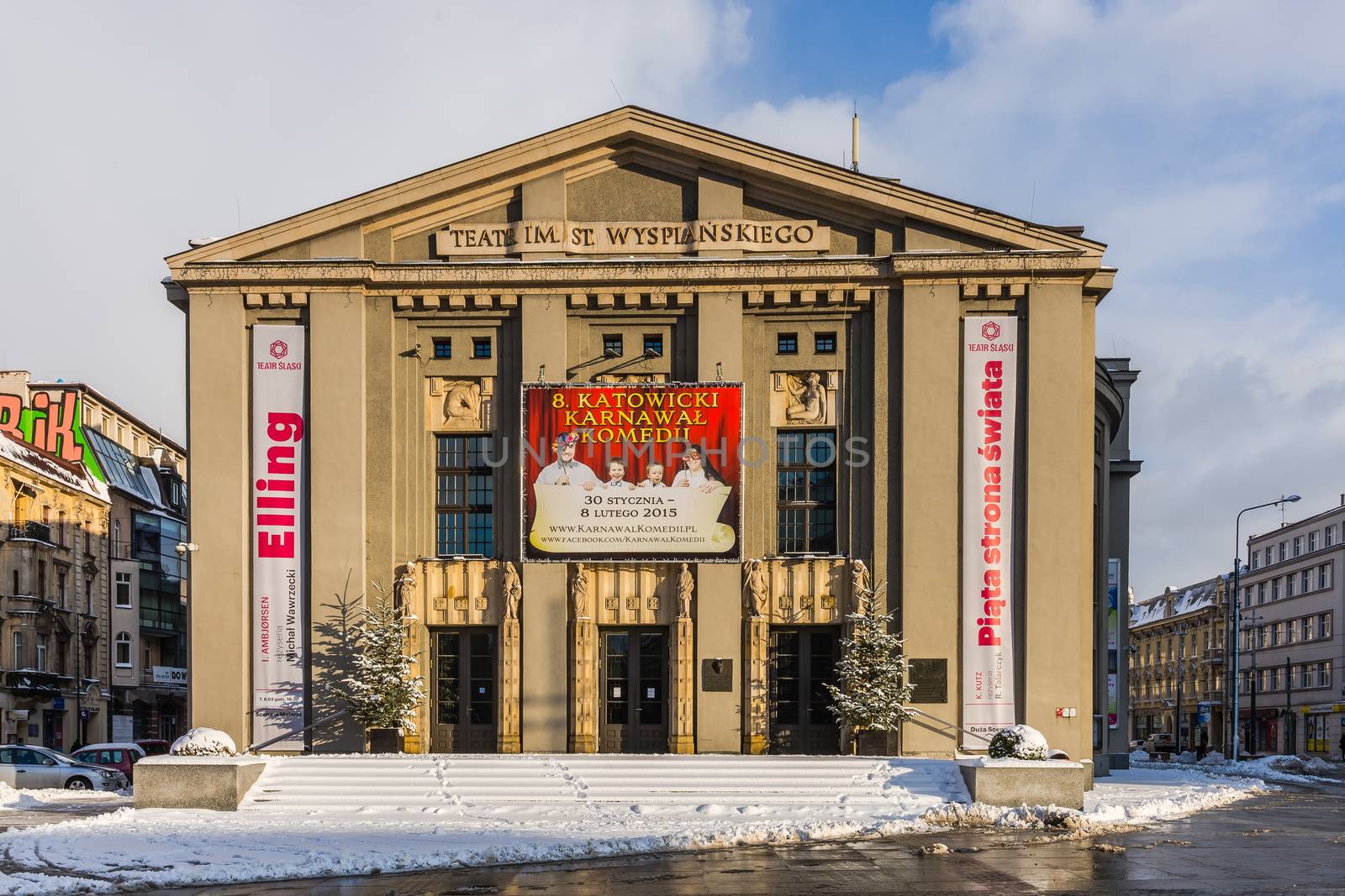 Stanislaw Wyspianski Silesian Theater in Katowice, the largest scene in Silesia. Built as "German Theatre" in the years of 1905-1907, designed by German architect Carl Moritz