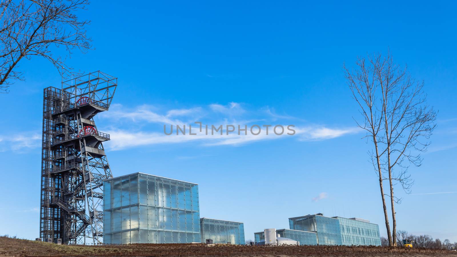 The former coal mine in Katowice, seat of the newly built Silesian Museum. The complex combines old mining buildings and infrastructure with modern architecture.