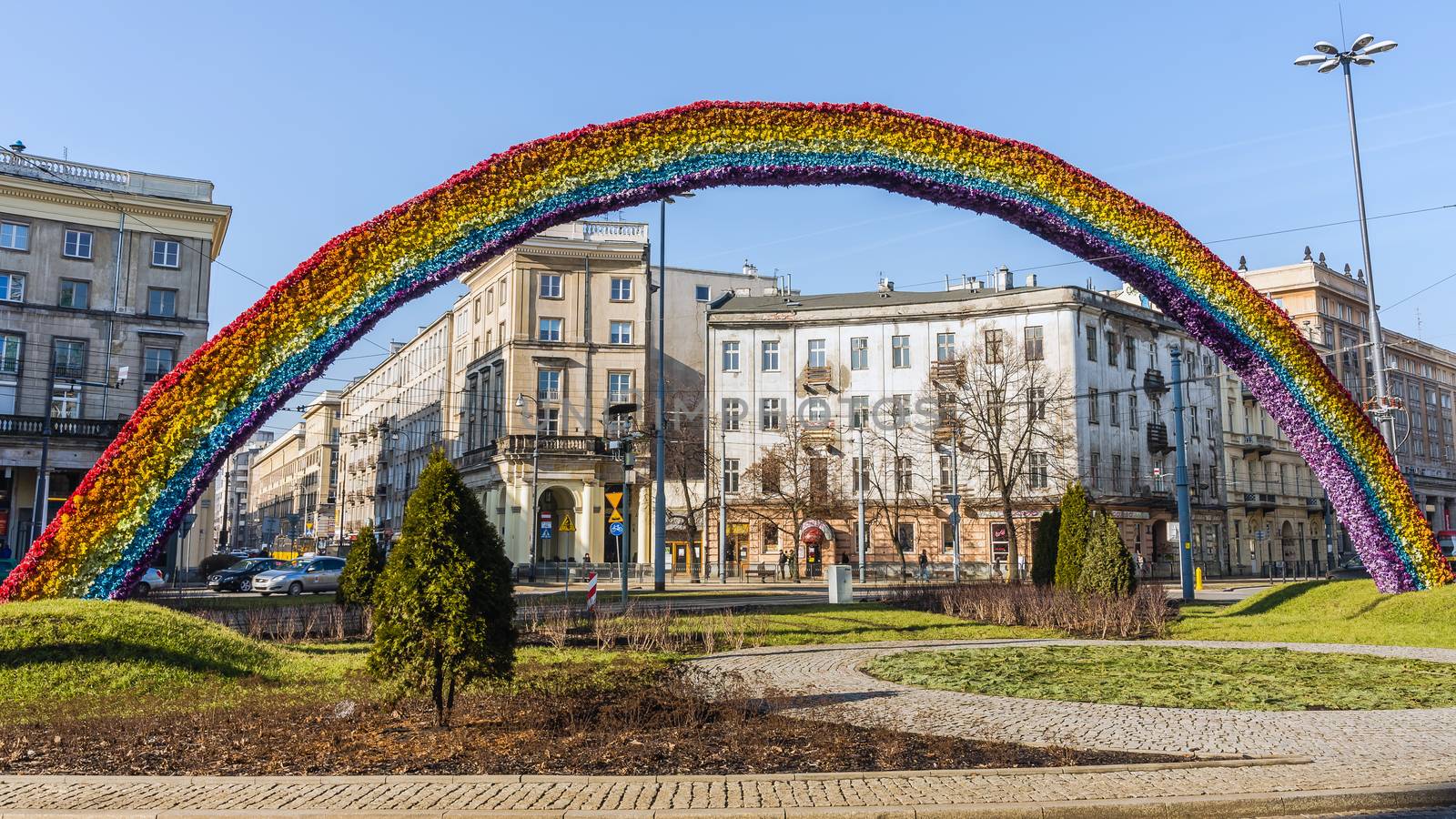 The Rainbow, art installation by Julita Wojcik, considered a symbol of LGBT community. Few times destroyed by right-wing activists, always rebuilt by city authorities.