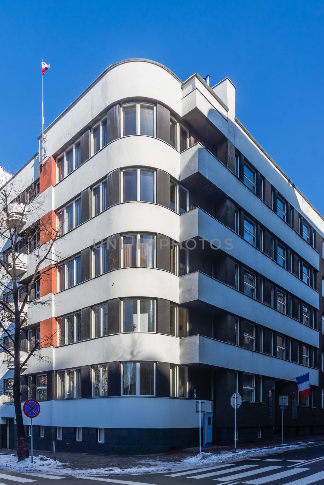 House built in the style of modernism in Katowice, Poland.