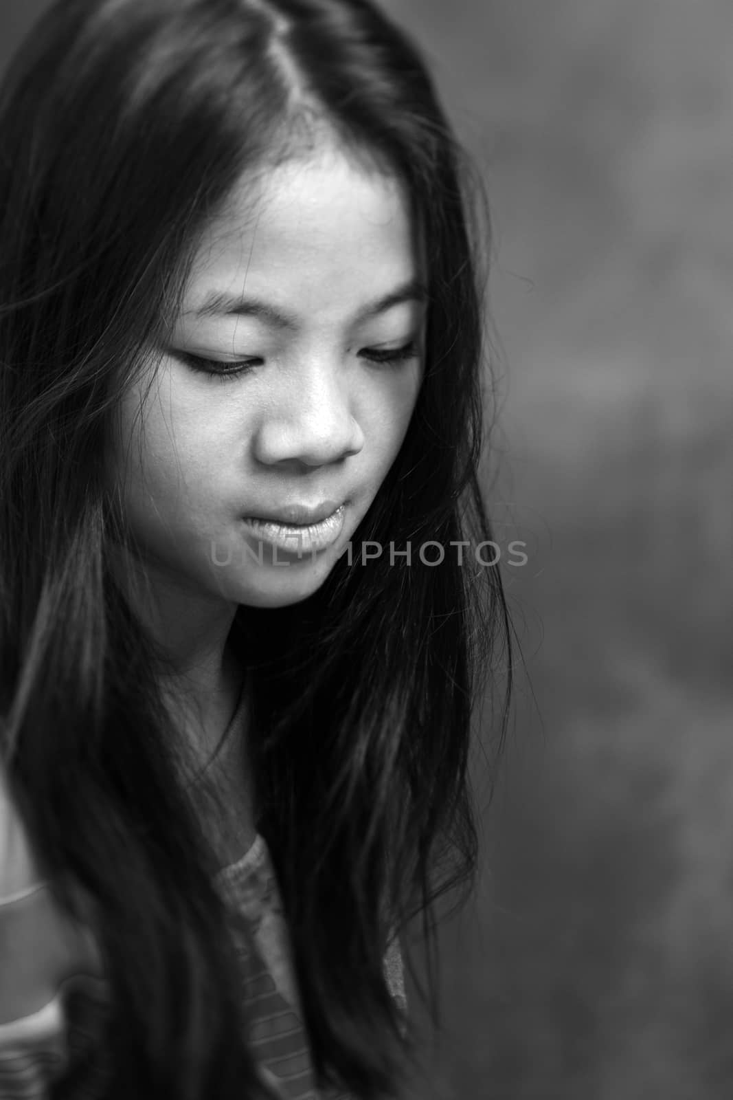 Picture of a young girl looking at the camera