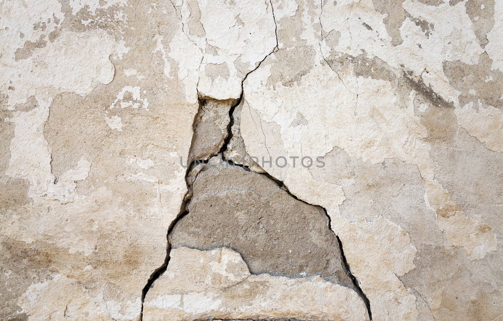   building wall which started collapsing gradually. old building.