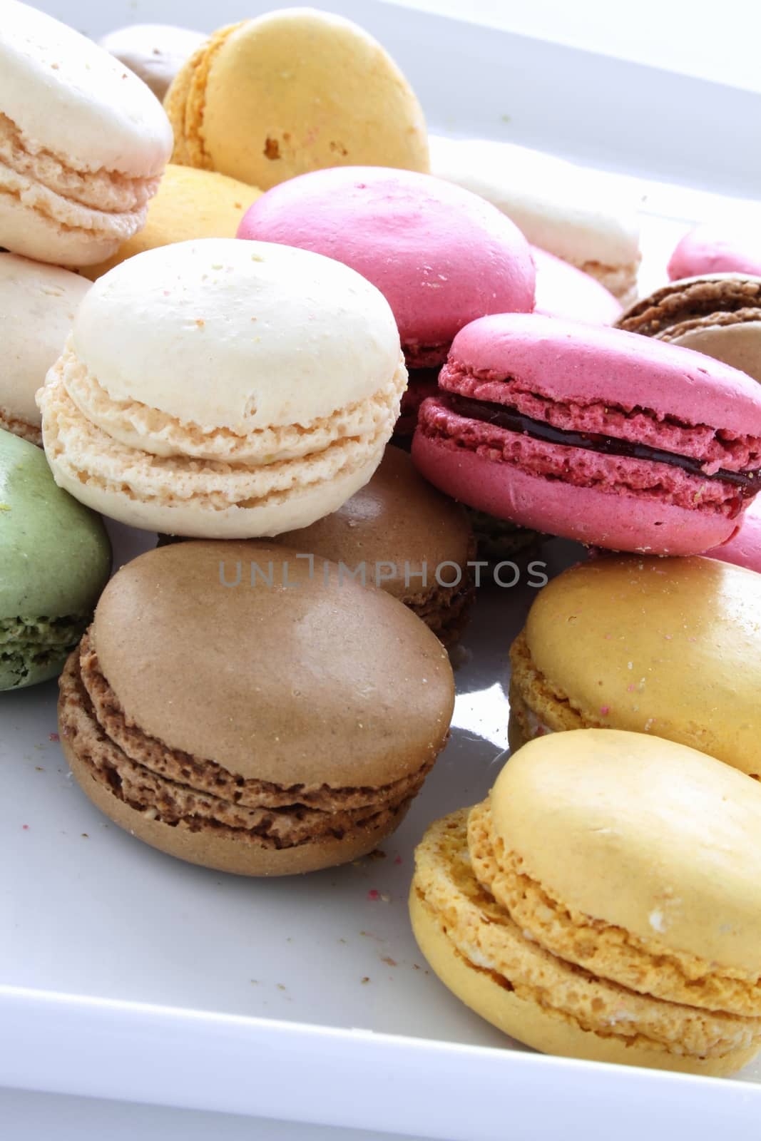 piled colourful macaroons