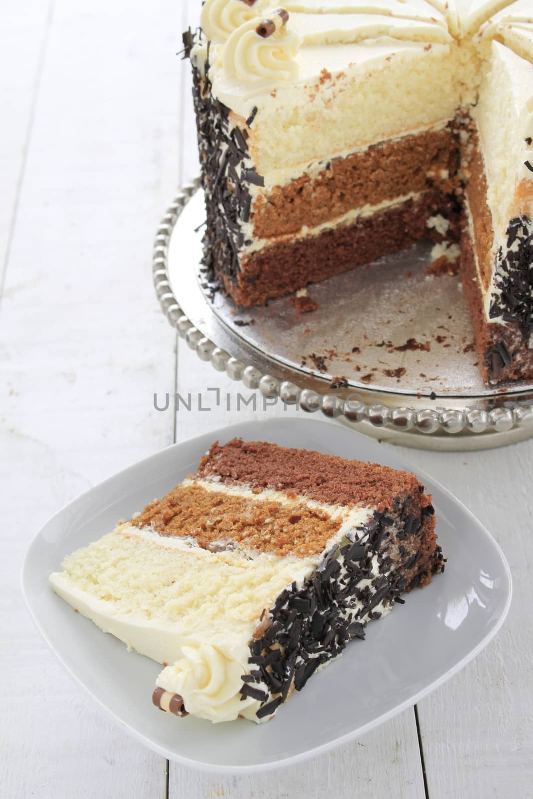 large chocolate layer cake
