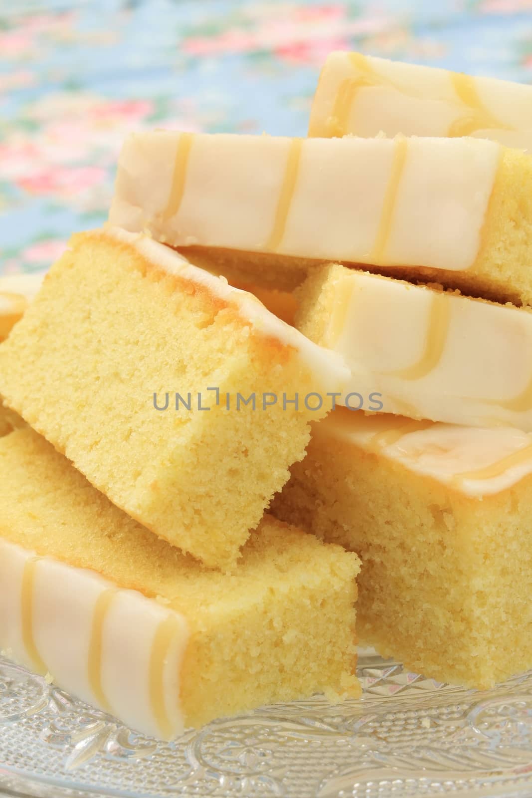 fresh baked lemon sponge cake