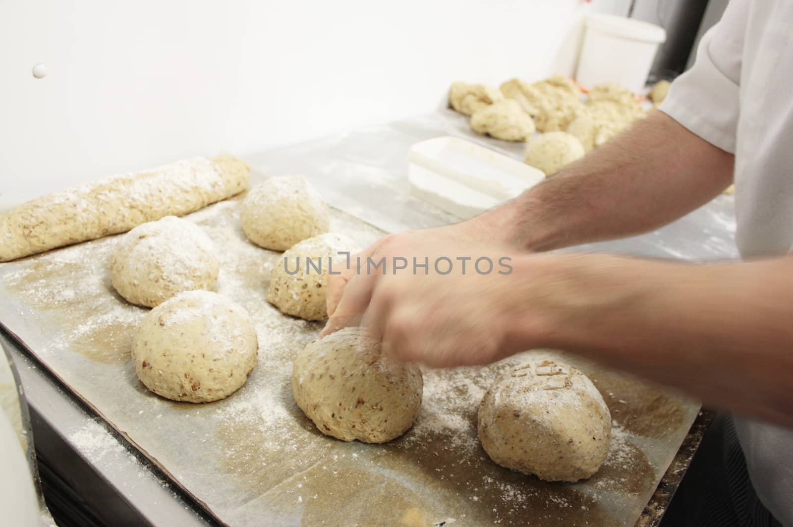 baker preparing bread