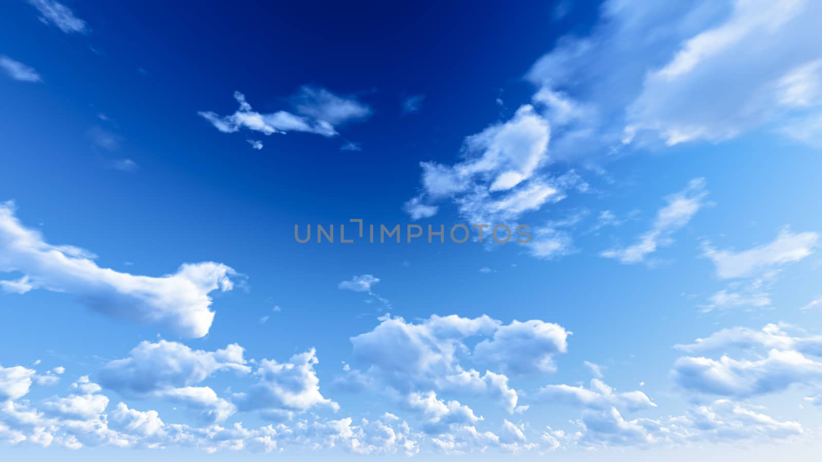 Cloudy blue sky abstract background, blue sky background with tiny clouds, 3d illustration