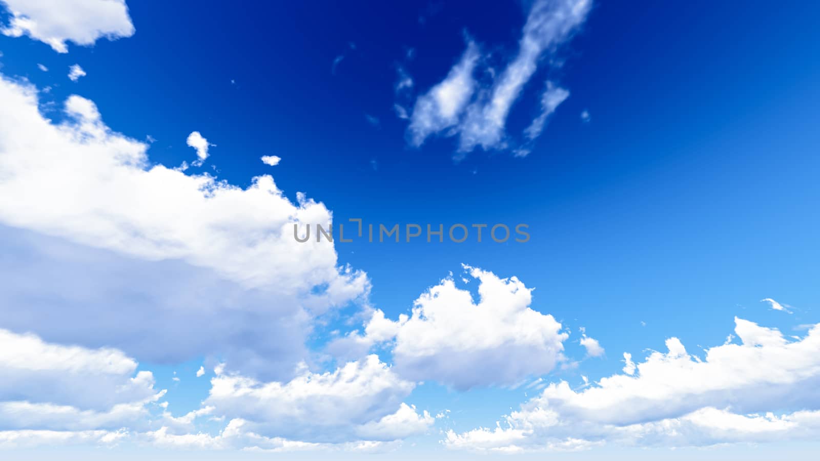 Cloudy blue sky abstract background, blue sky background with tiny clouds, 3d illustration