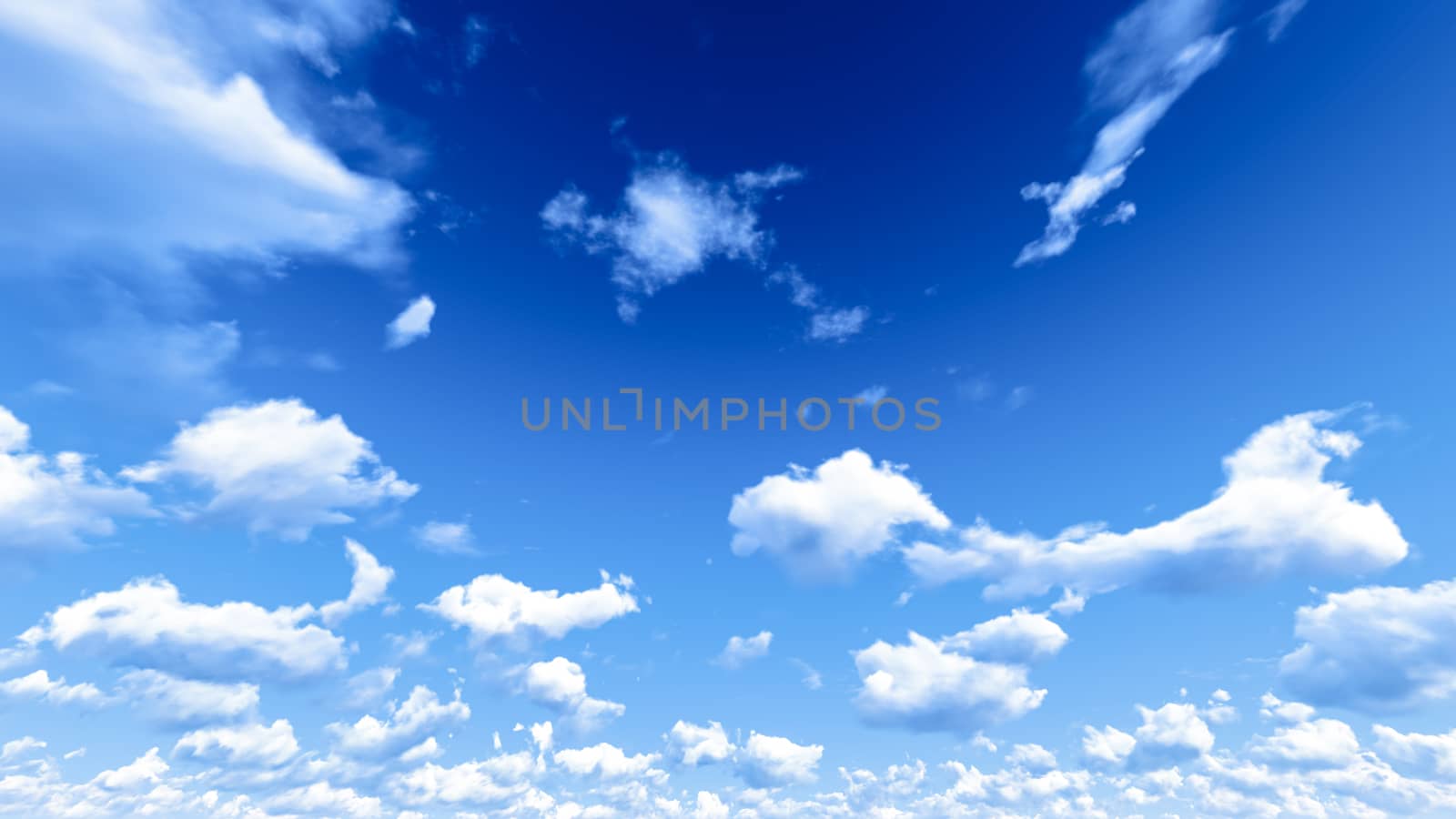 Cloudy blue sky abstract background, blue sky background with tiny clouds, 3d illustration