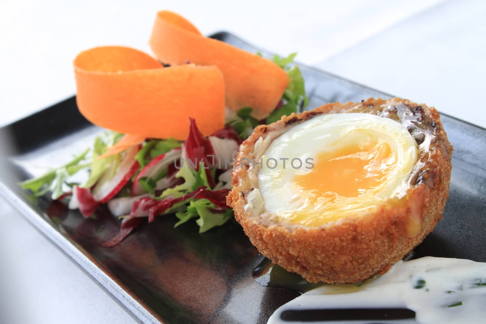 scotch egg plated starter appetizer