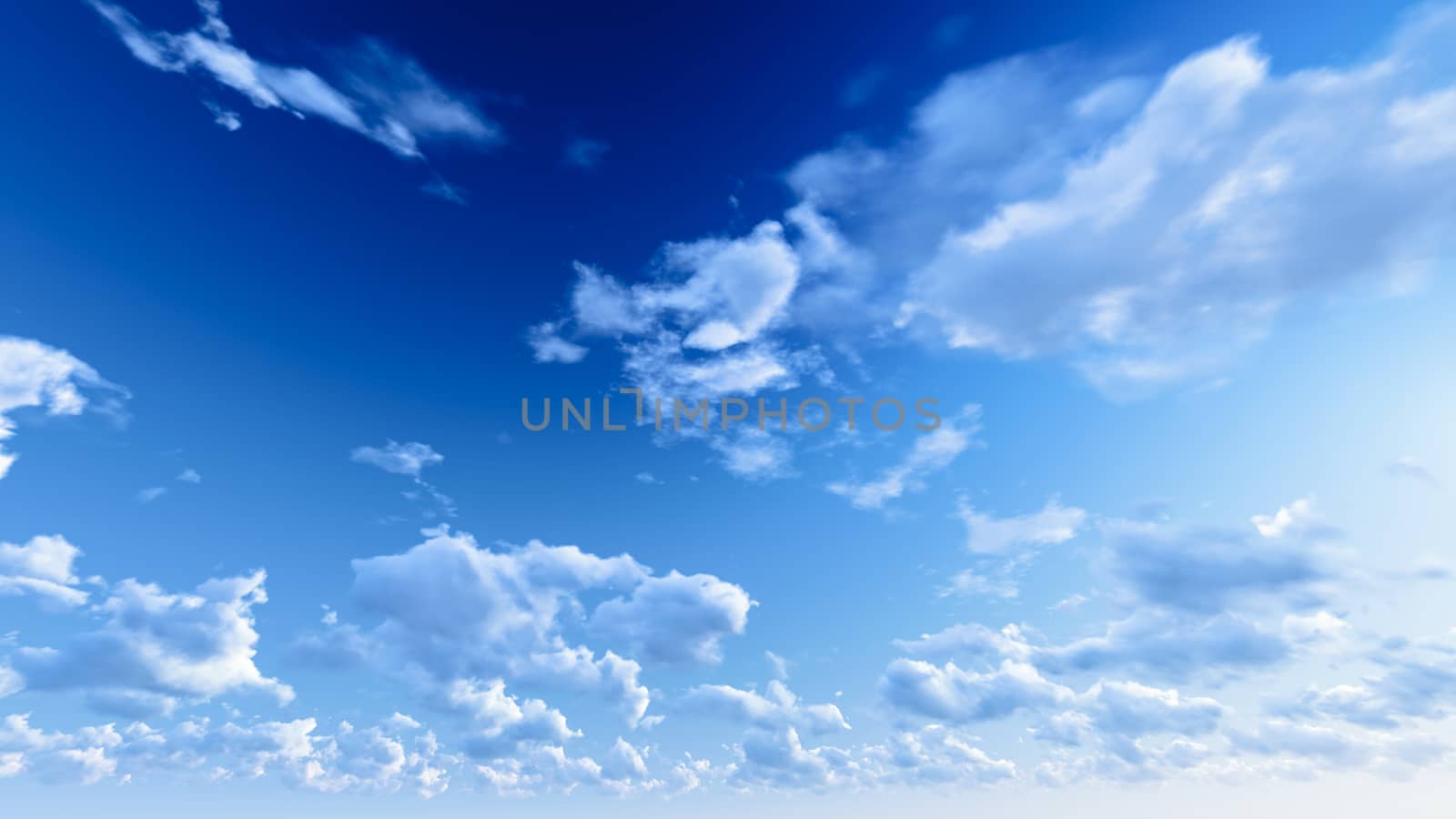 Cloudy blue sky abstract background, blue sky background with tiny clouds, 3d illustration