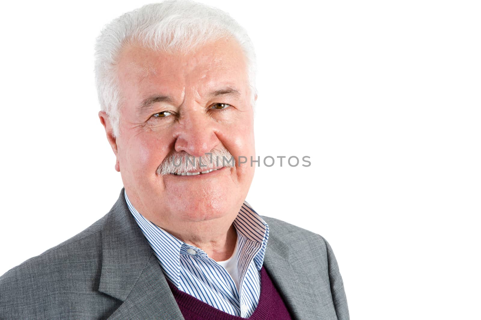 Gray Haired Senior Businessman Isolated on White by coskun