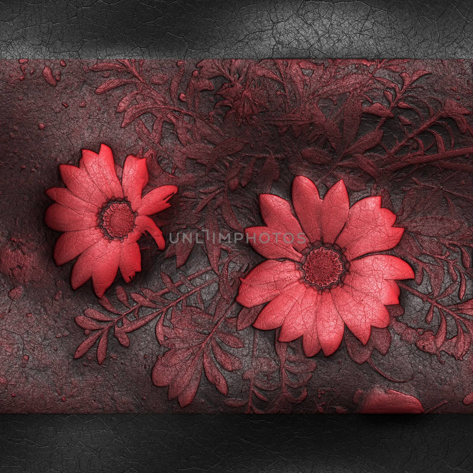 Flower background leather tile by stocklady