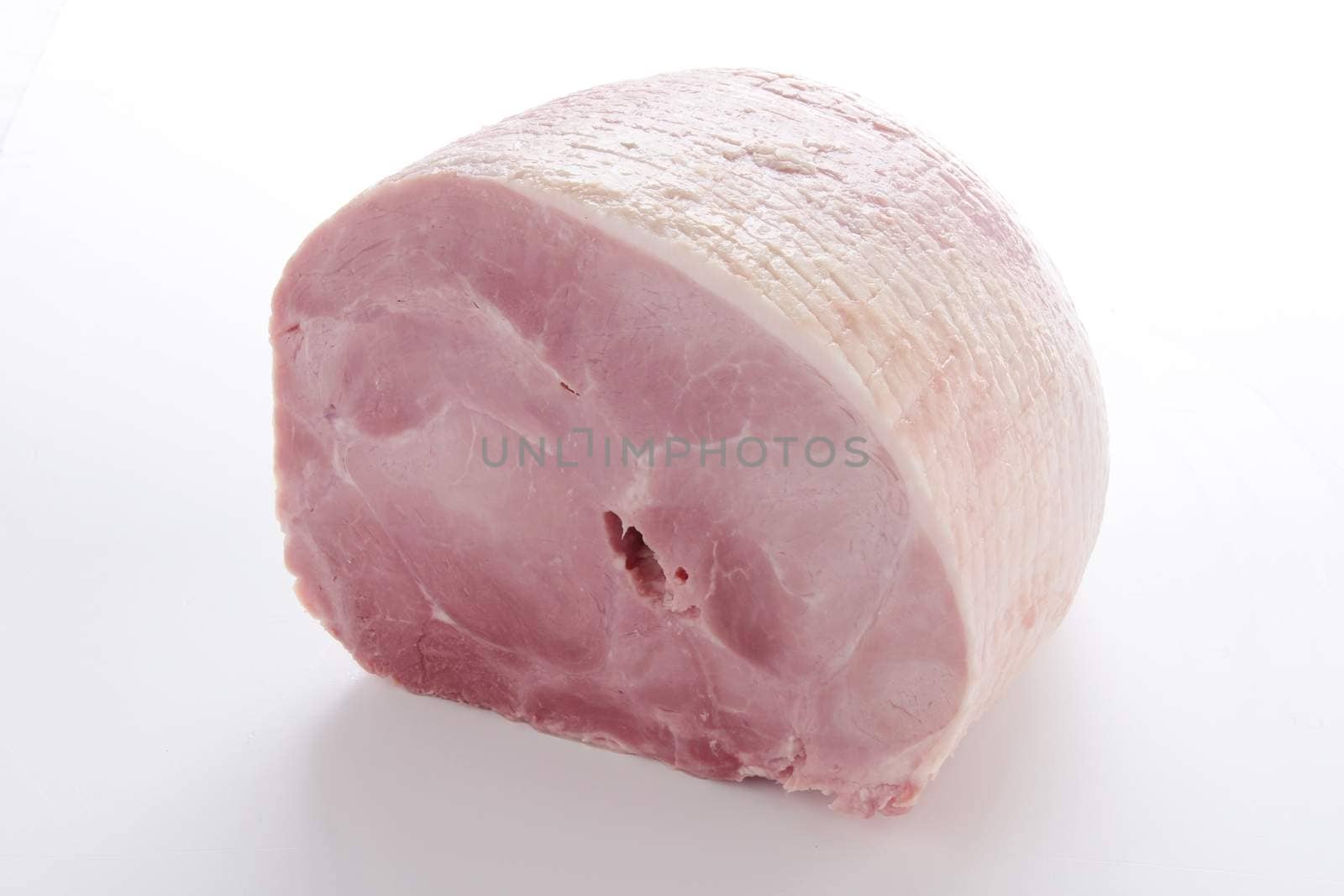 cooked ham isolated on white background