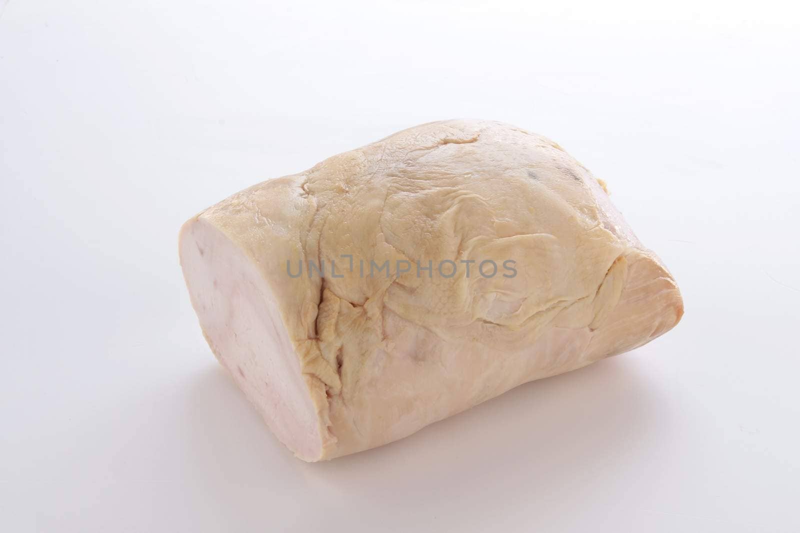 cooked ham isolated on white background