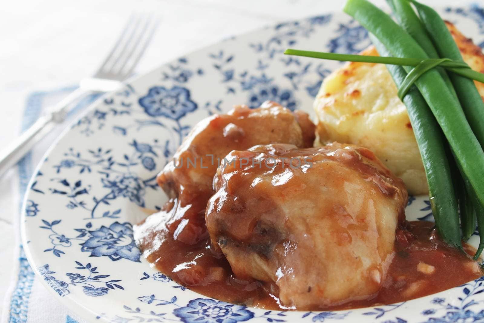 chicken chasseur plated meal