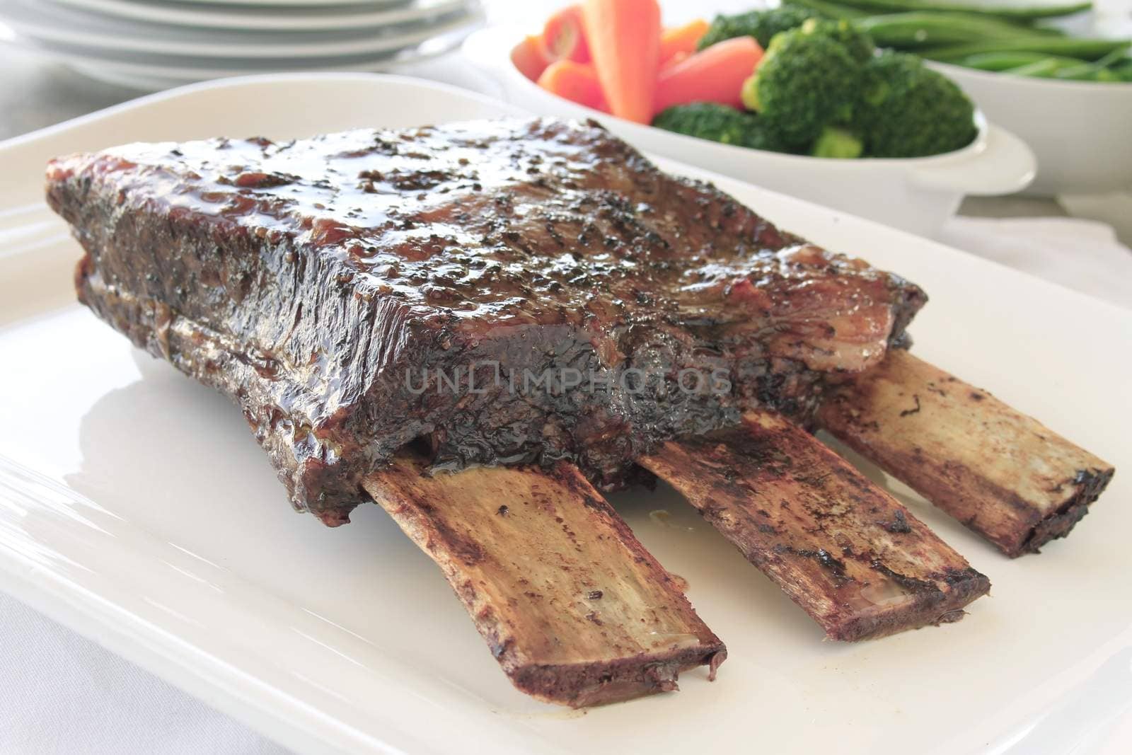 cooked beef rib