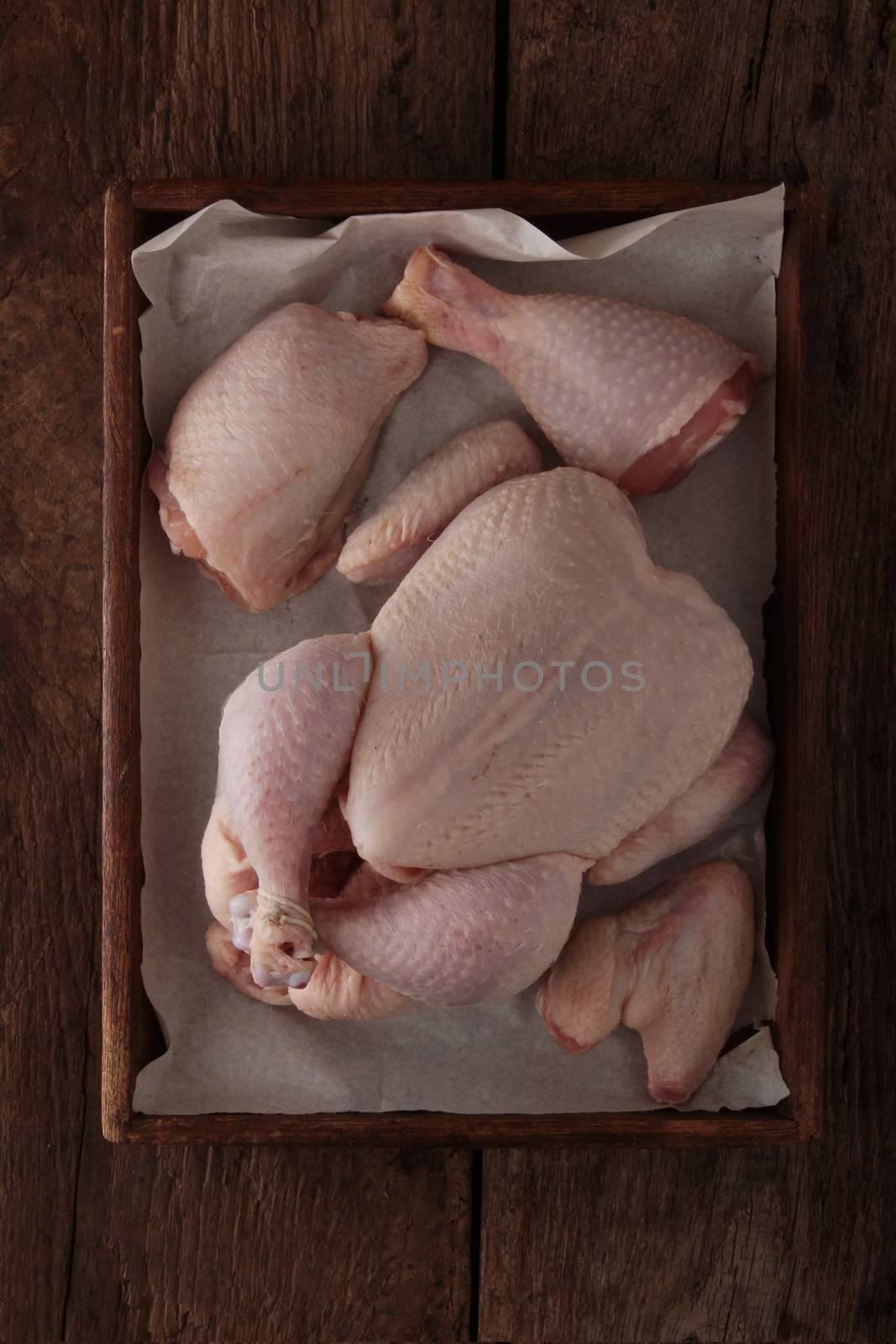 prepared raw chicken