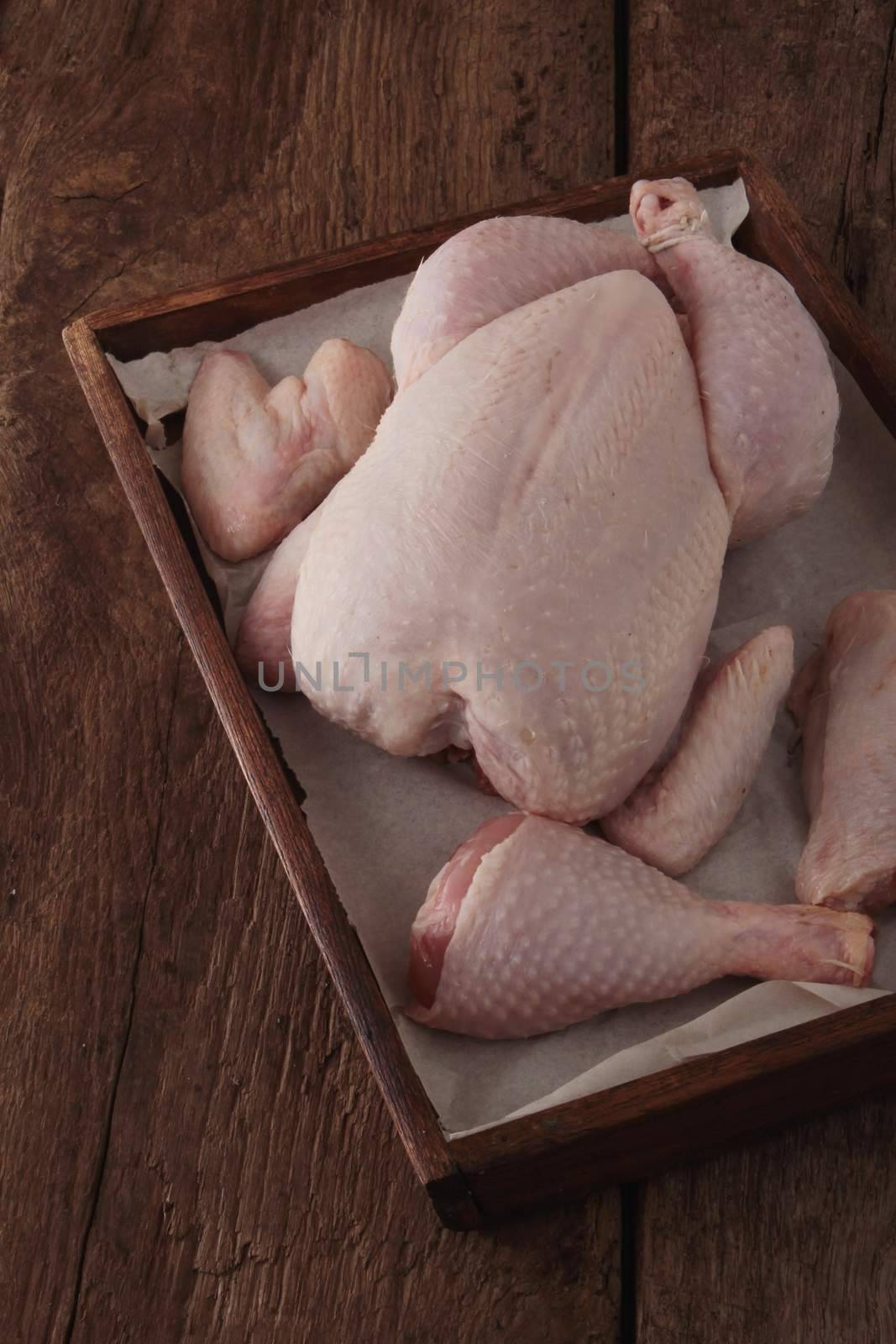 prepared raw chicken