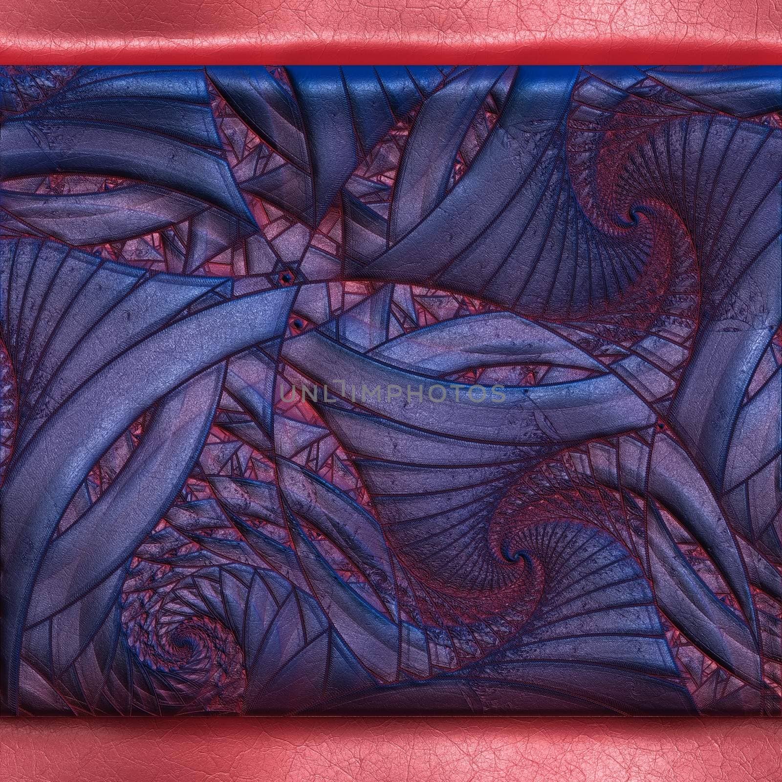 Luxury background tile with embossed fractal on leather