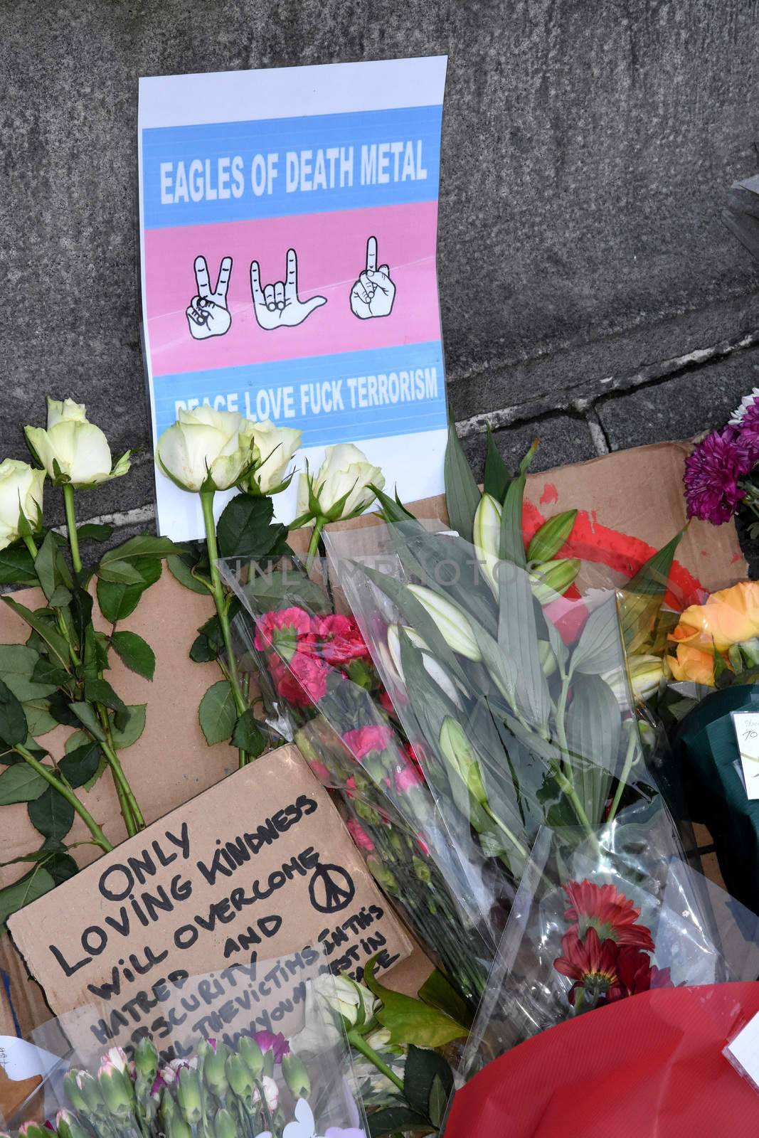 UNITED KINGDOM, London: Flowers and messages of support are left at Trafalgar Square in London in the wake of the Paris terror attacks, as captured on November 16, 2015. In addition to leaving tributes, people across the UK also paused on Monday afternoon to join France in observing a minute's silence on the country's third day of national mourning.