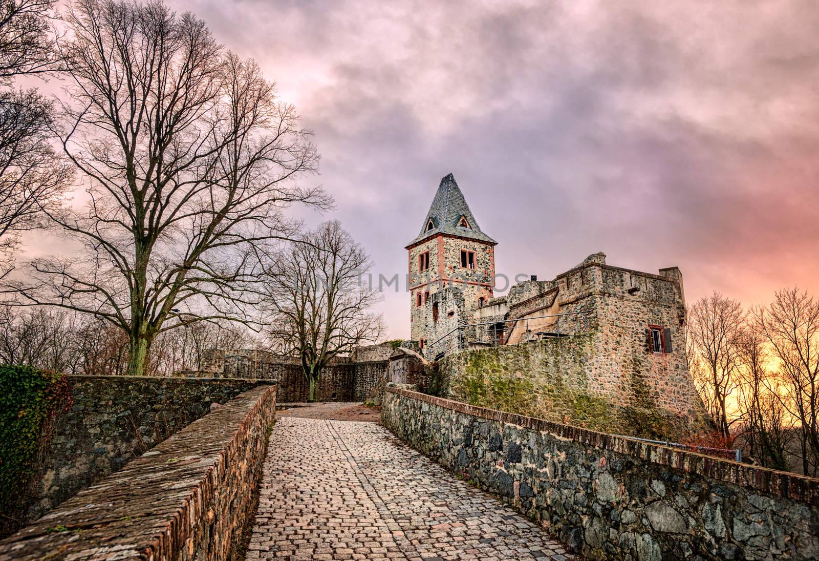 Castle Frankenstein in Odenwald, Darmstadt, Germany by GlobePhotos