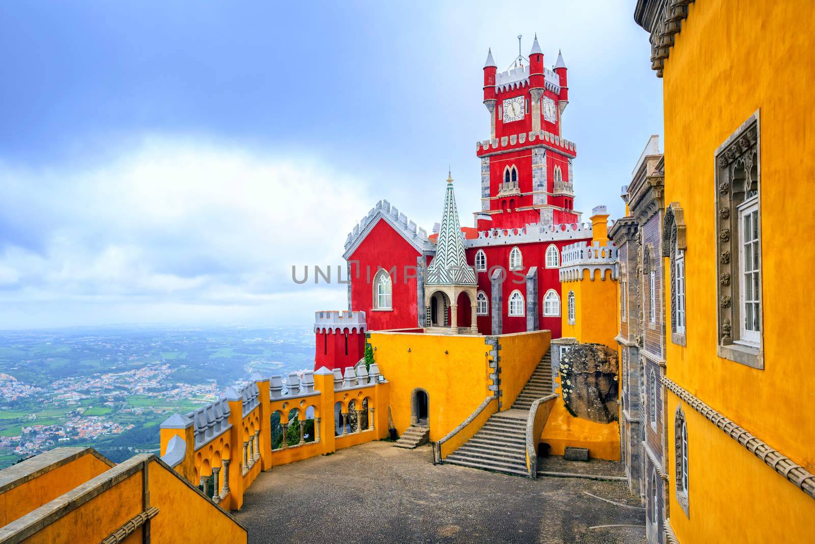 Inner court of Pena Palace, Sintra, Portugal